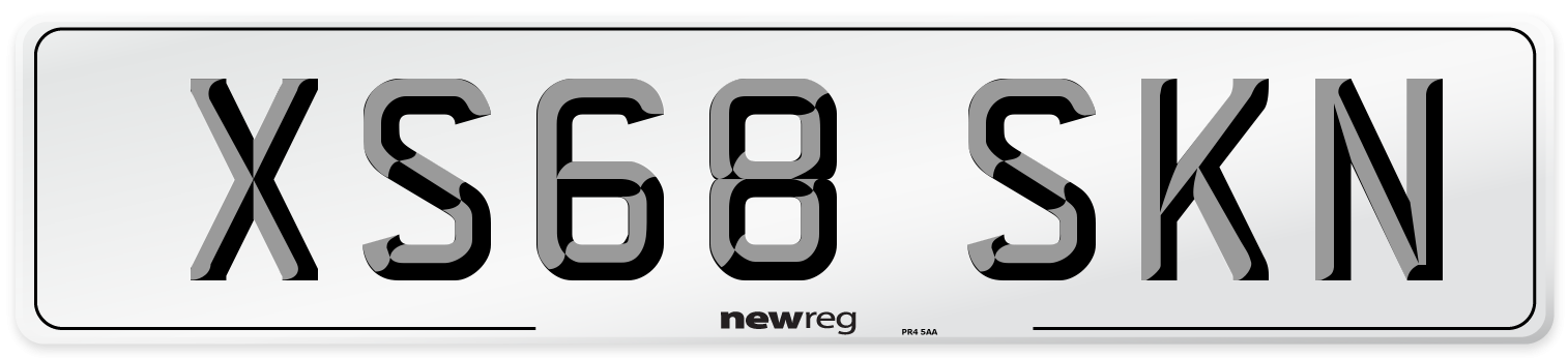XS68 SKN Number Plate from New Reg